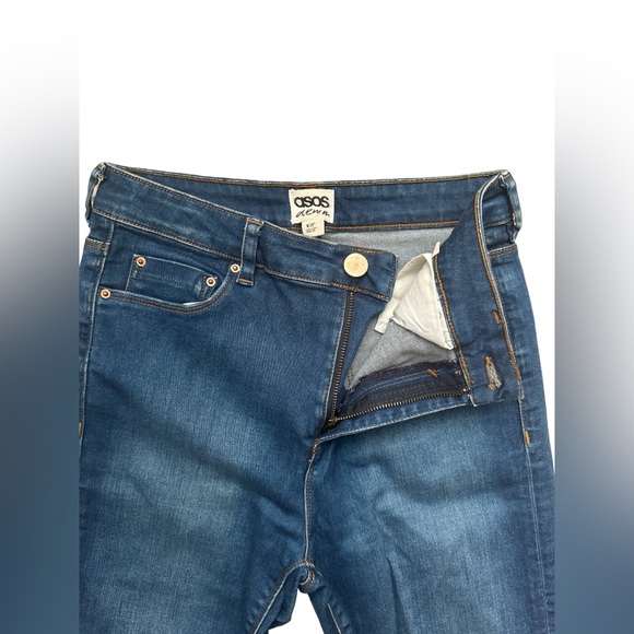 ASOS Women’s High-Rise Stretch Skinny Blue Denim Jeans - Picture 3 of 7